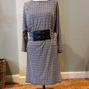 MICHAEL Michael Kors Black and White Patterned Dress